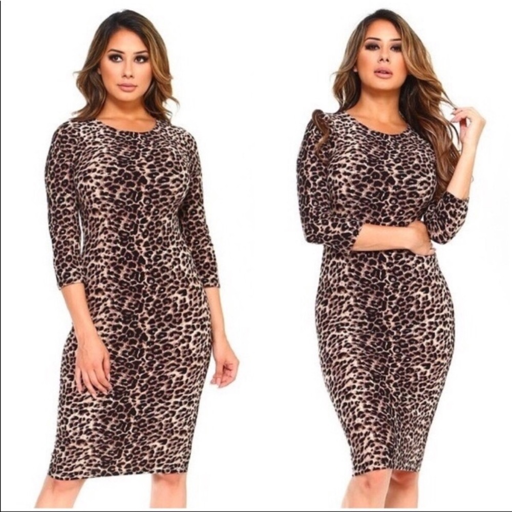 ✨HOT Leopard Bodycon Midi Dress✨